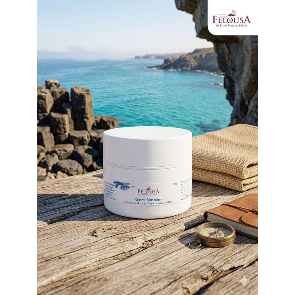 SUNBLOCK WAJAH GLOWING Pria - Felousa Crystal Sunscreen