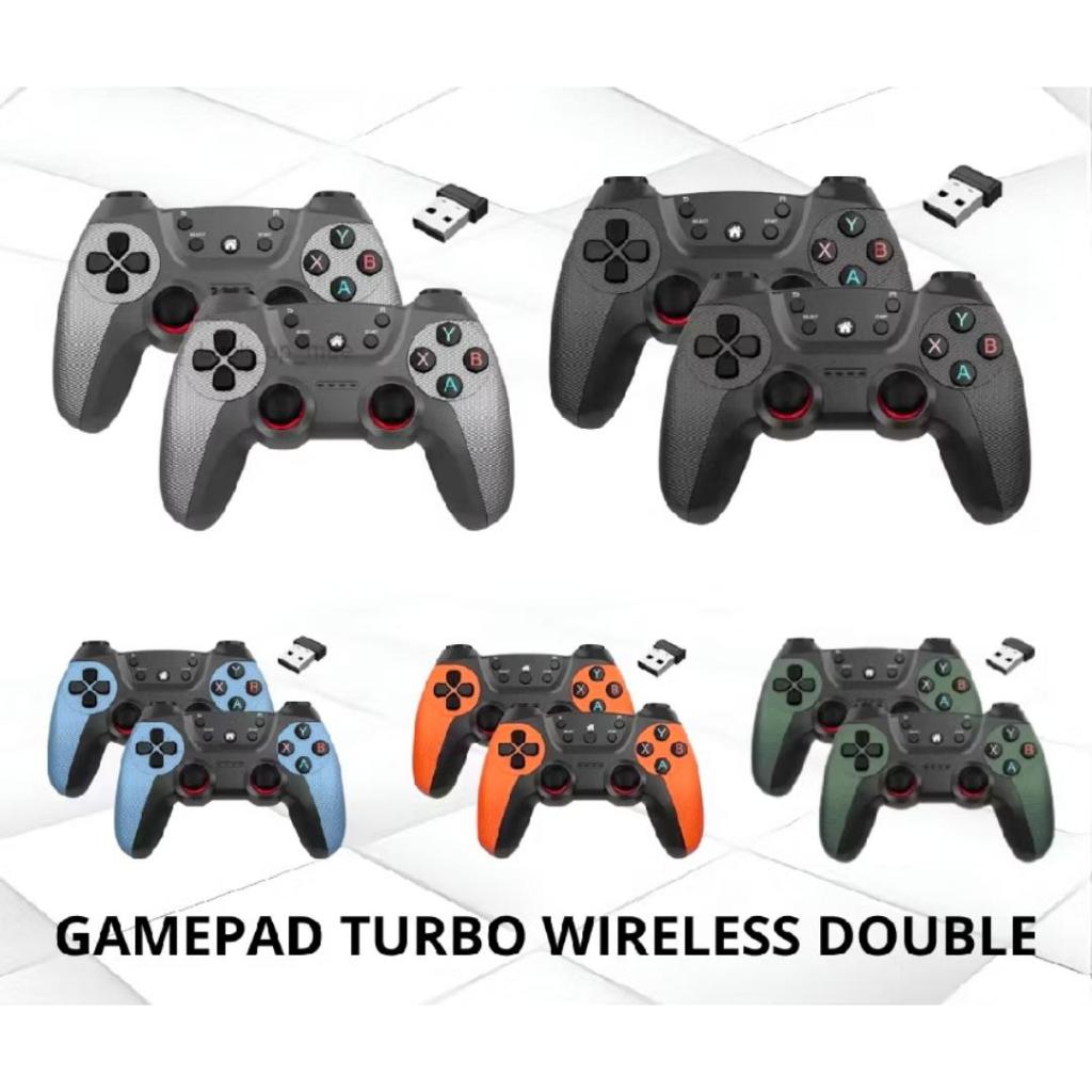 Gamepad Double Wireless Turbo - Joystick Pc Controller Gaming Komputer Wireless Turbo 2.4ghz gamepad