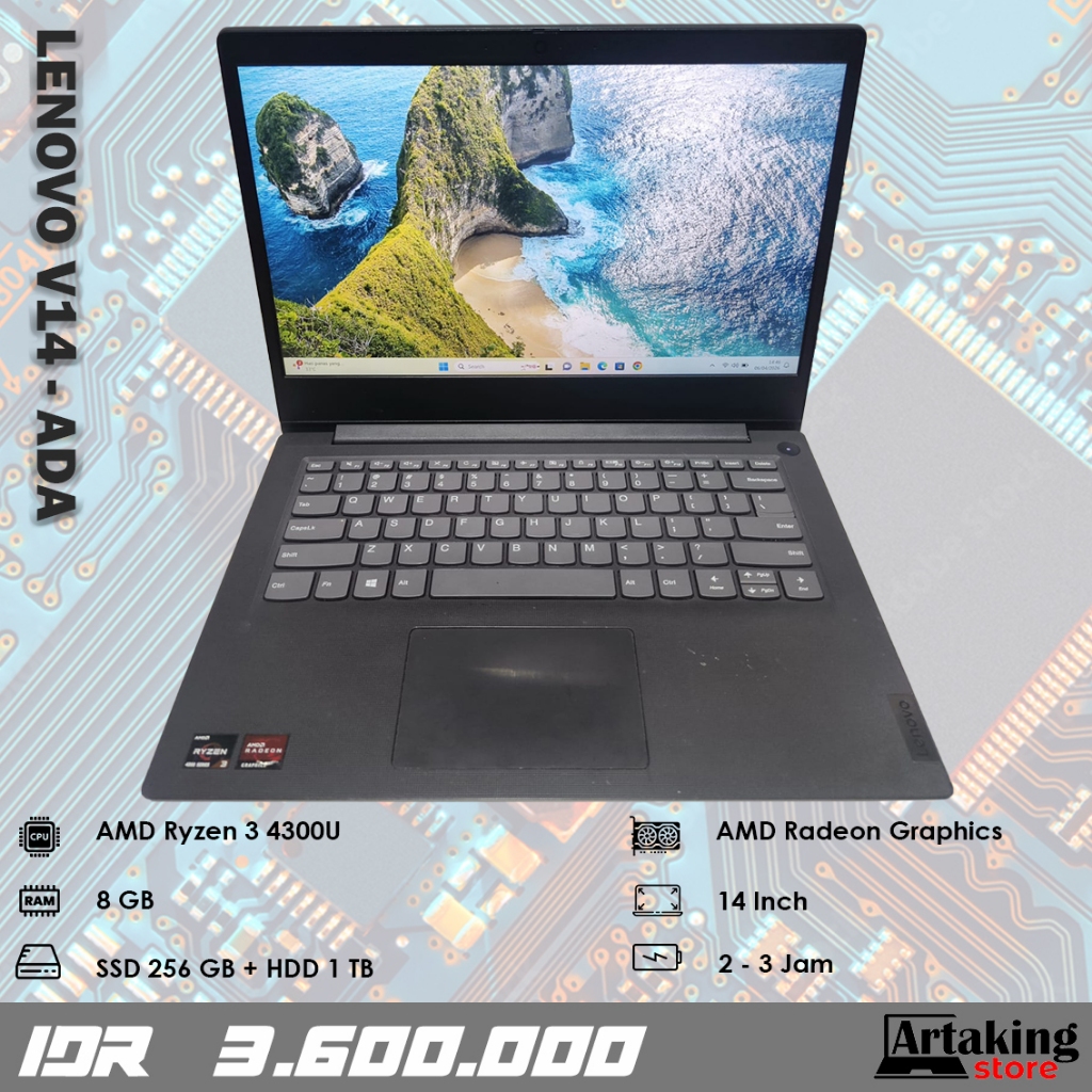 Lenovo V14 - ADA - Ryzen 3 - Ram 8 GB - SSD 256 GB