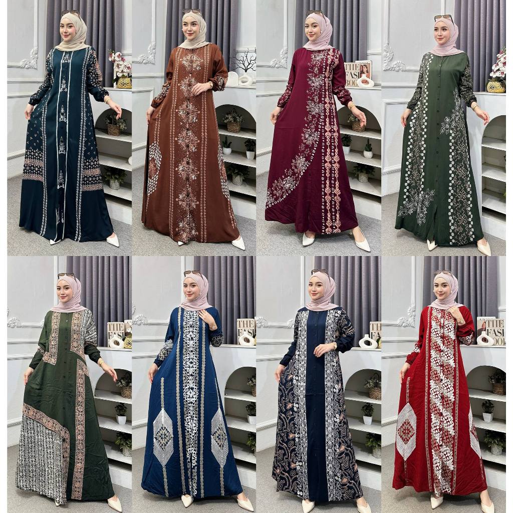 LUXURY DRESS REMAR OFFICIAL -  Gamis Twill Ori Cap Malaman Terbaru 2026 Motif Batik Kekinian  Bahan 