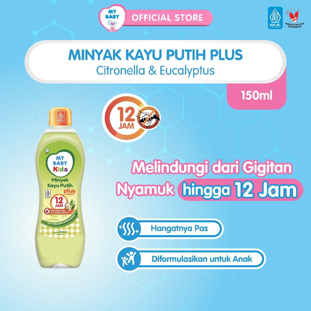 MY BABY Kids Minyak Kayu Putih Plus 150 mL - Minyak Anti Nyamuk 12 Jam - Exp: 11.2027
