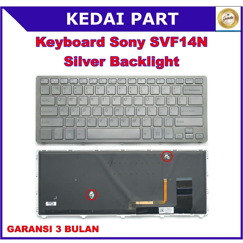 Keyboard Sony SVF14N SVF14N28SCP SVF14N100C Silver Backlight