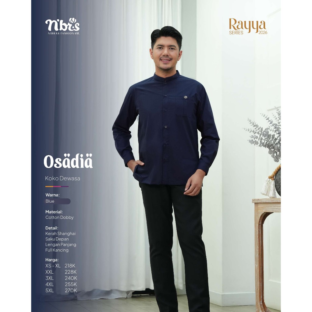 SARIMBIT NIBRAS TERBARU OSADIA KOKO DAN GAMIS WARNA BLUE,MOCCA,MAROON
