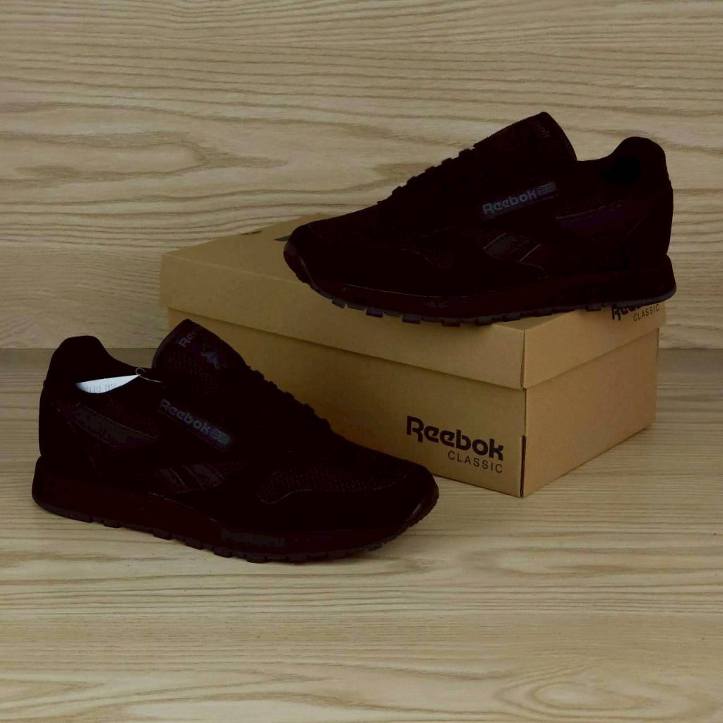 Sepatu Pria Reebok Classic Leather Utility Black