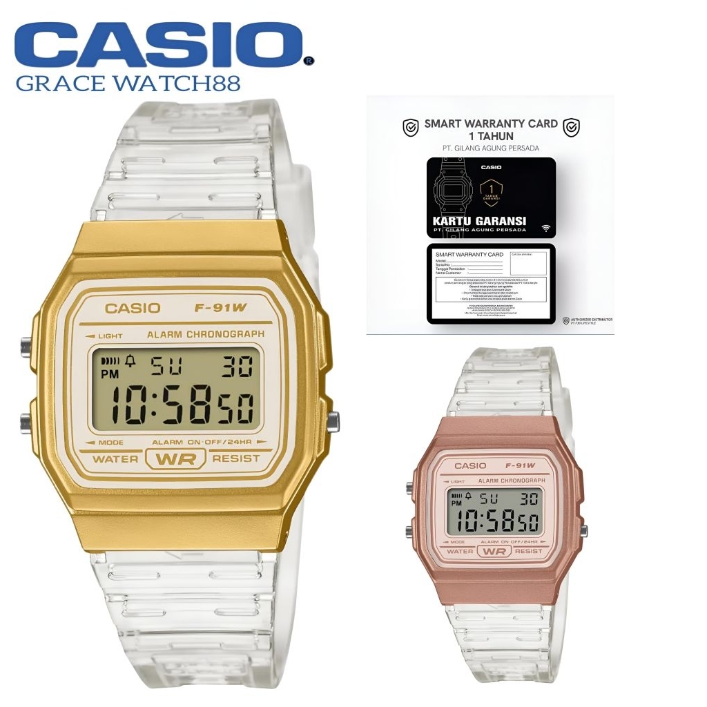 New Jam tangan Casio vintage F-91ws series casio original jam tangan digital