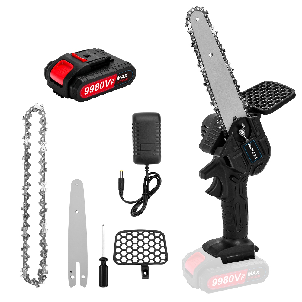 Clivo-Chainsaw mini 6 Inch Chainsaw Chain Saw Cordless 2 baterai 12 Inch Chainsaw Cordless Chainsaw 