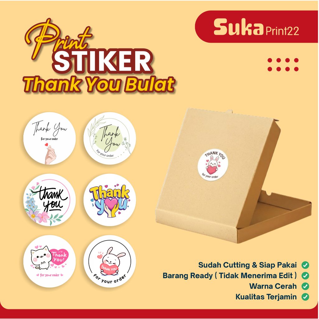 Sticker Thank You Bulat Aesthetic - Sticker Thanks For Order