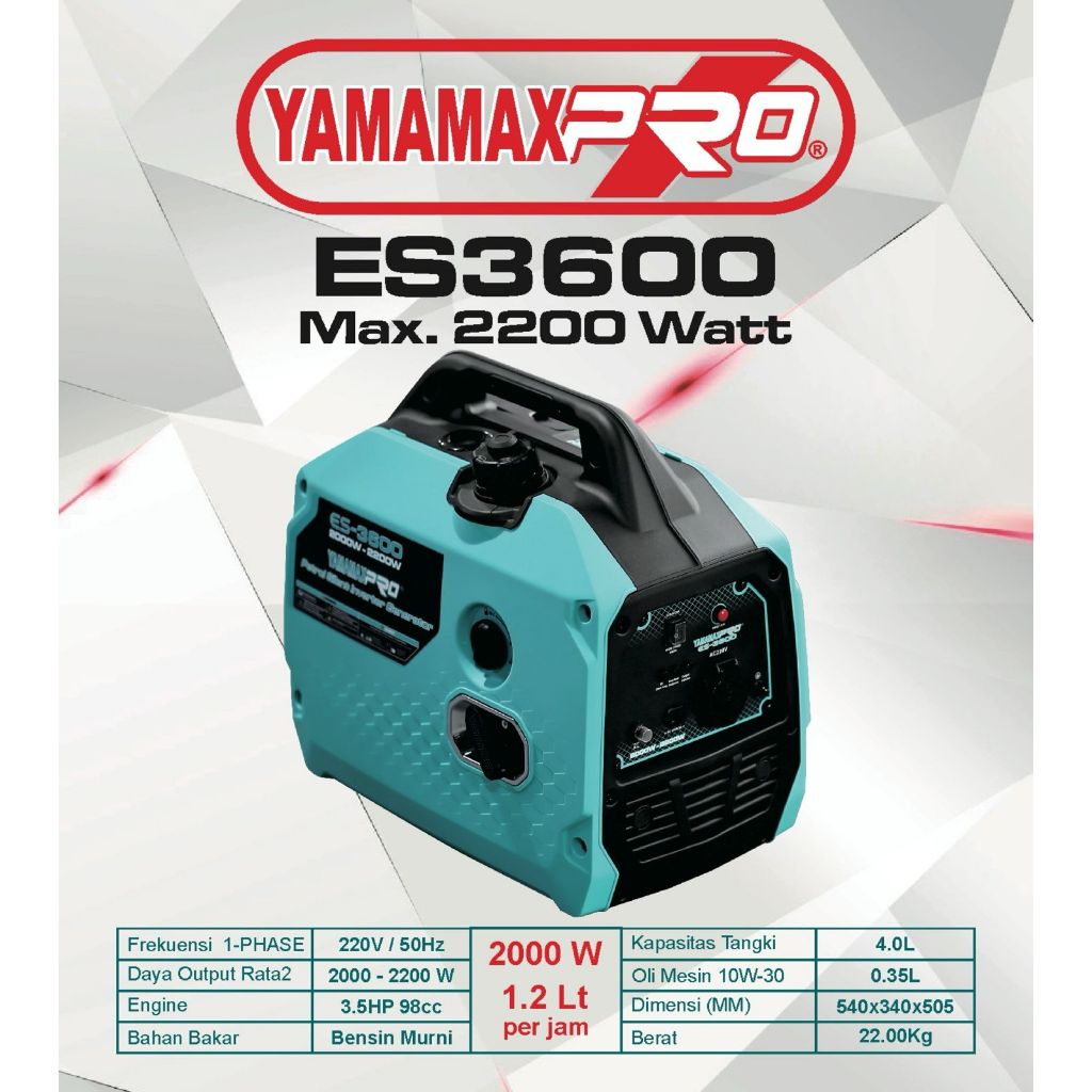 Genset Silent Inverter Yamamax Pro 2200 Watt 3000 Watt 3800 Watt