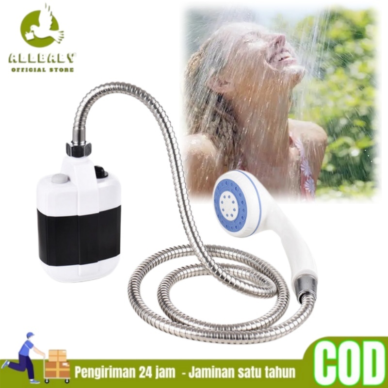 Pompa Shower Portable Camping Outdoor Kepala Shower Mandi USB Recharge Berkemah Cebok Multifungsi