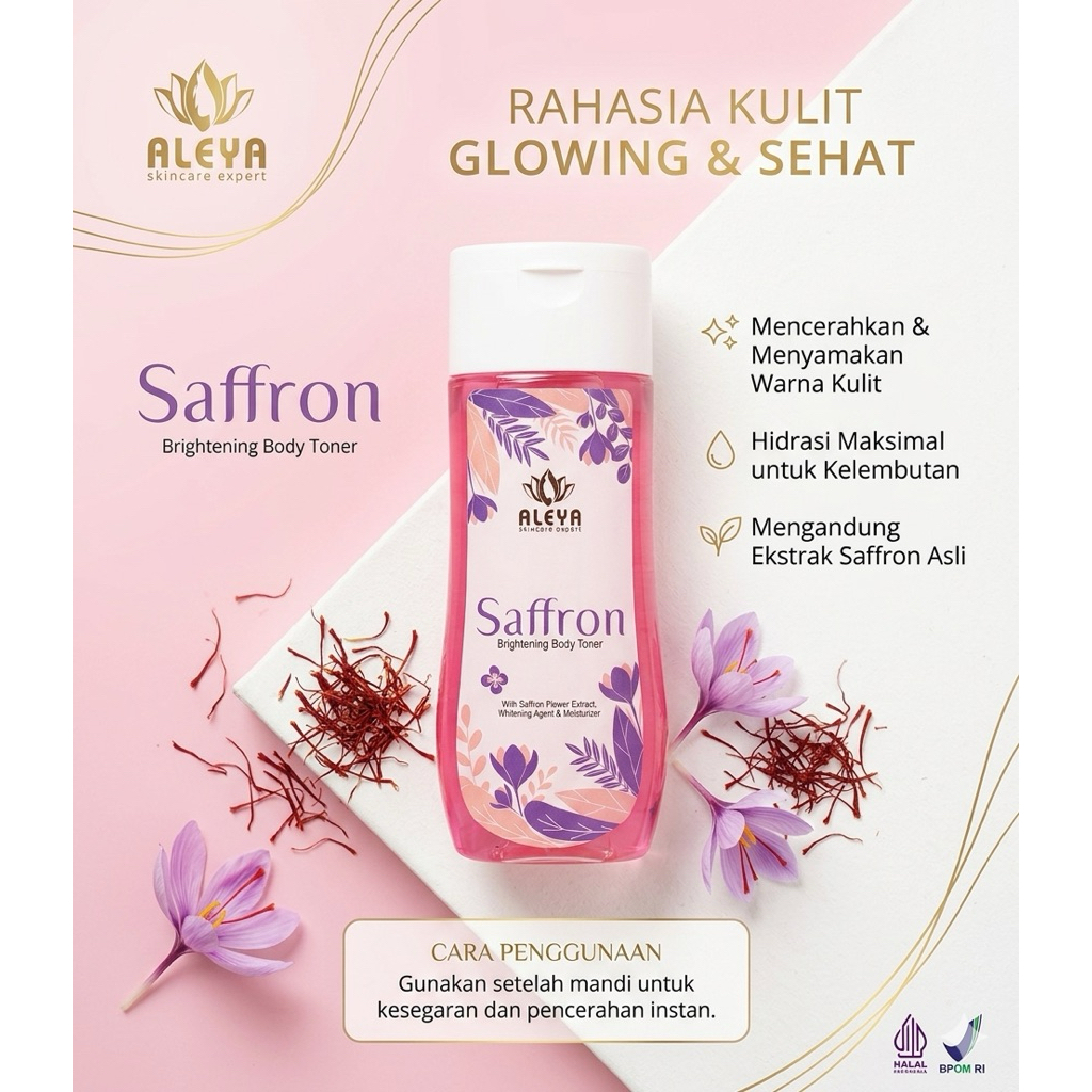 Brightening body toner saffron ampuh mengangkat daki area lipatan kulit