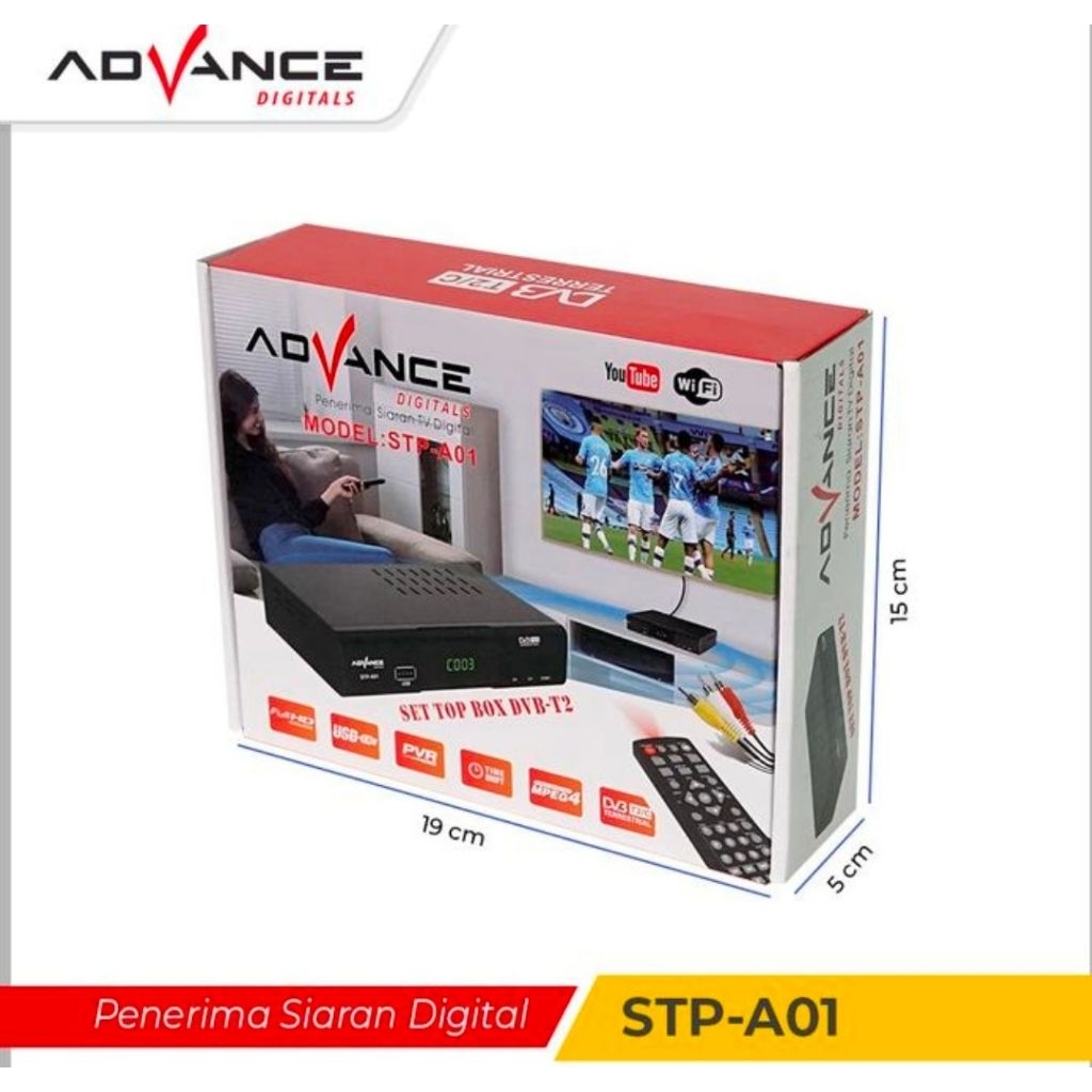 stb digital tv set top box advance garansi