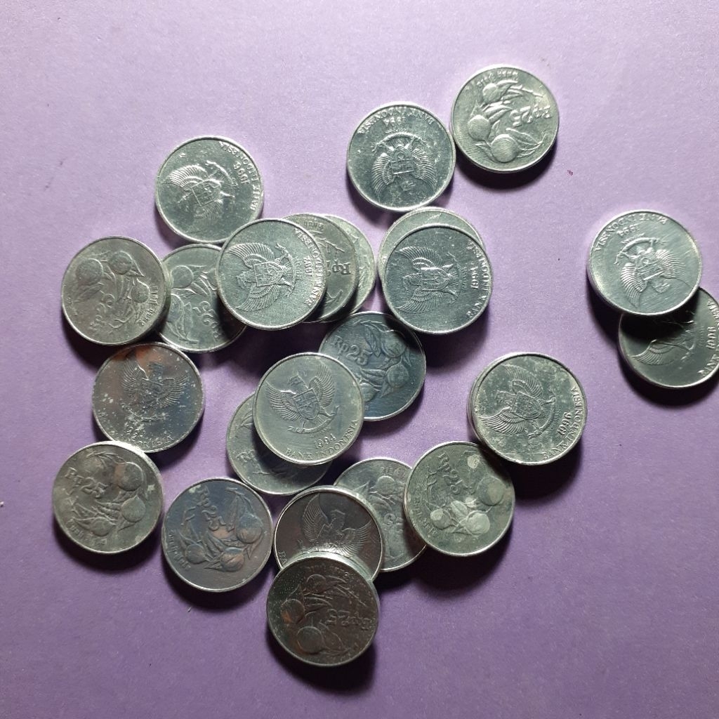 uang 25 rupiah buah pala