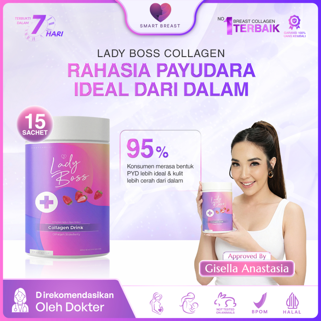 Smart Breast - Lady Boss Breast & Collagen Drink ( Suplemen Pembesar Pengencang )