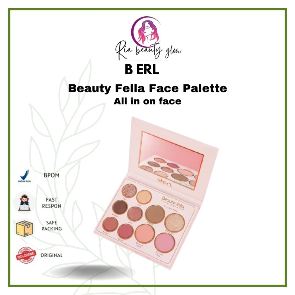 B Erl Beauty Fella Face Pallate Eye Shadow Bronze Shading Contour Wajah
