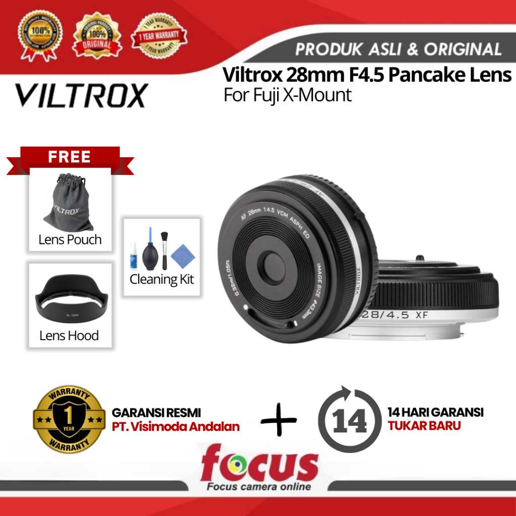 Viltrox AF 28mm f4.5 Pancake Lens for Fujifilm XF Mount Garansi Resmi