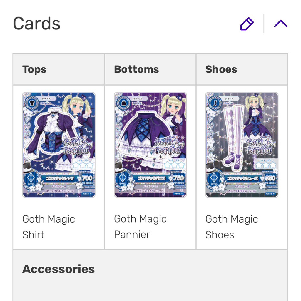 [SUPER RARE] Kartu Aikatsu GOTHIC MAGICIAN SET Coord Yurika Todo