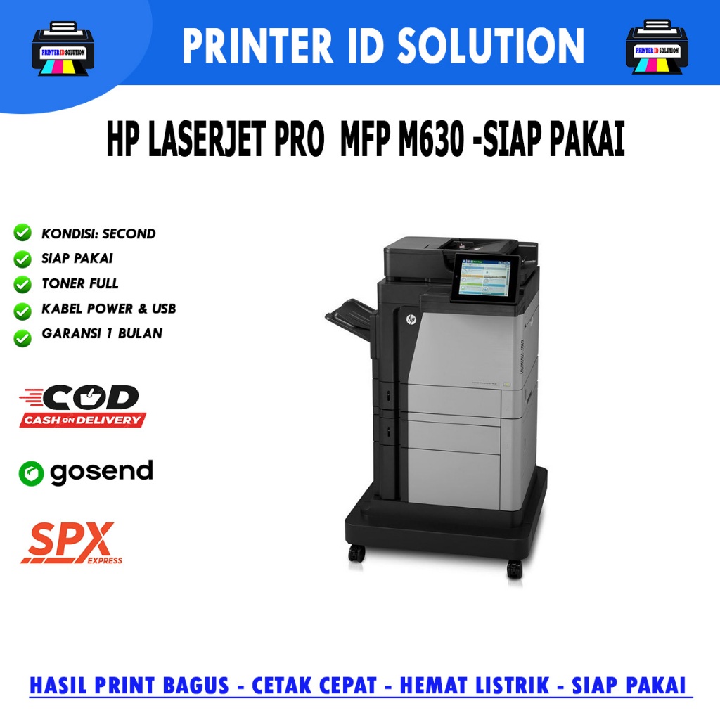 Printer Hp Laserjet Enterprise MFP m630 Printer multifungsi monochrome A4 F4