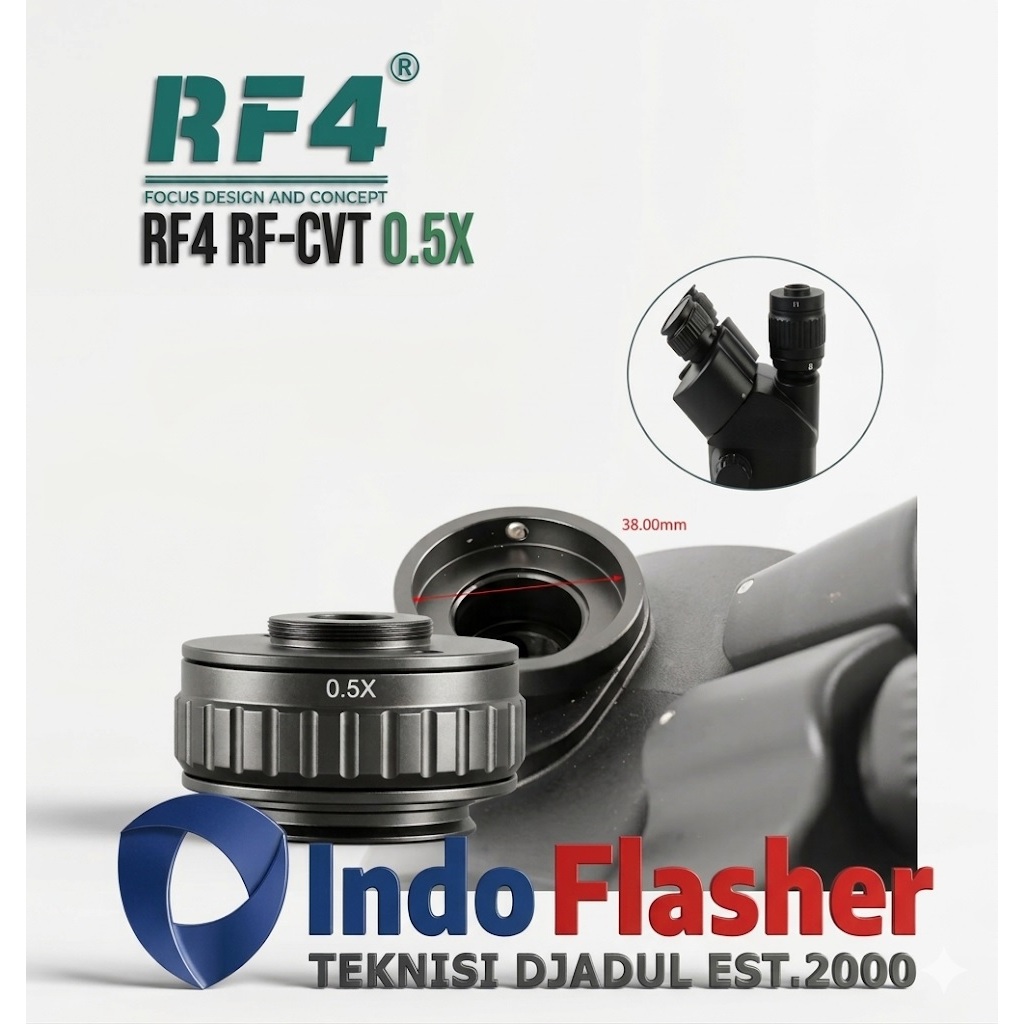 RF4 RF-0.5X CTV Lensa untuk Mikroskop Stereo Trinokular - Lensa Lens C Mount CTV 0.5X Trinokuler