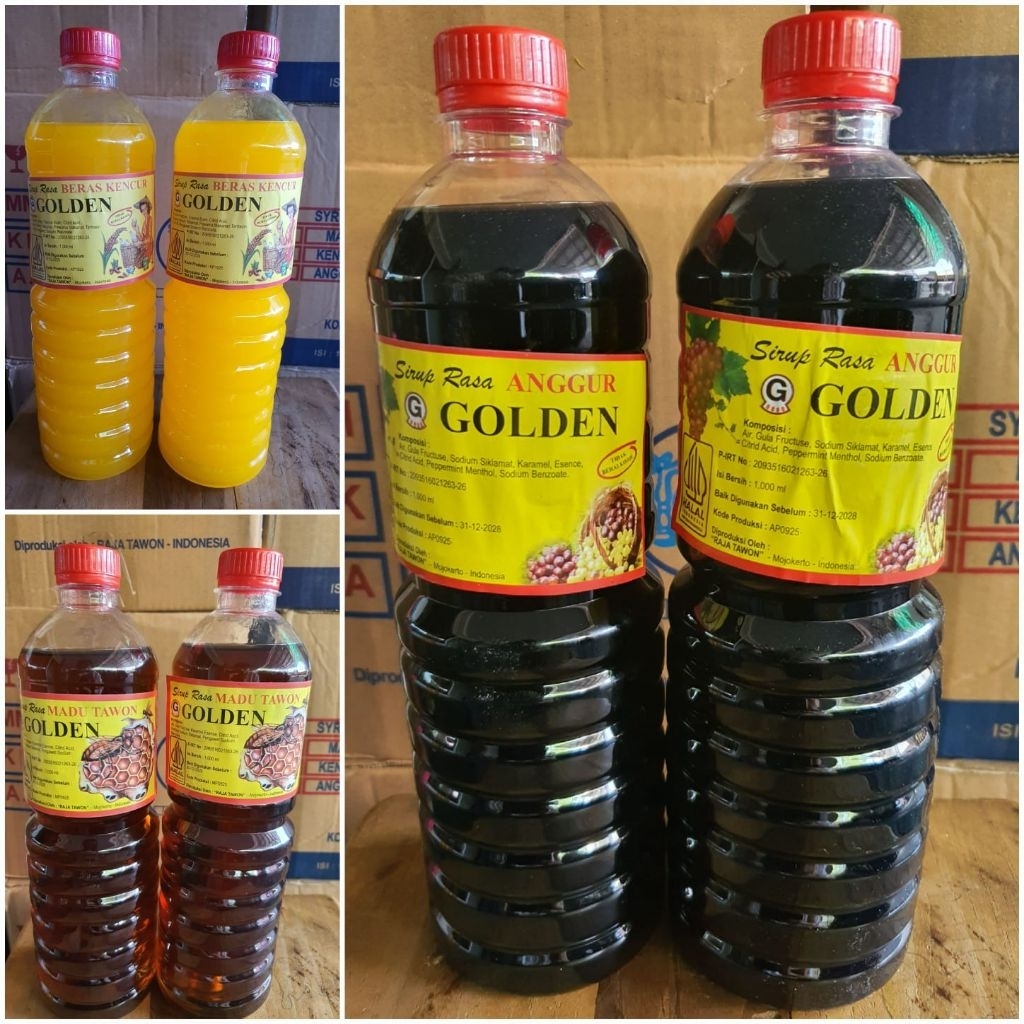Sirup Jamu Beras Kencur Anggur Madu 1000ml merk Golden
