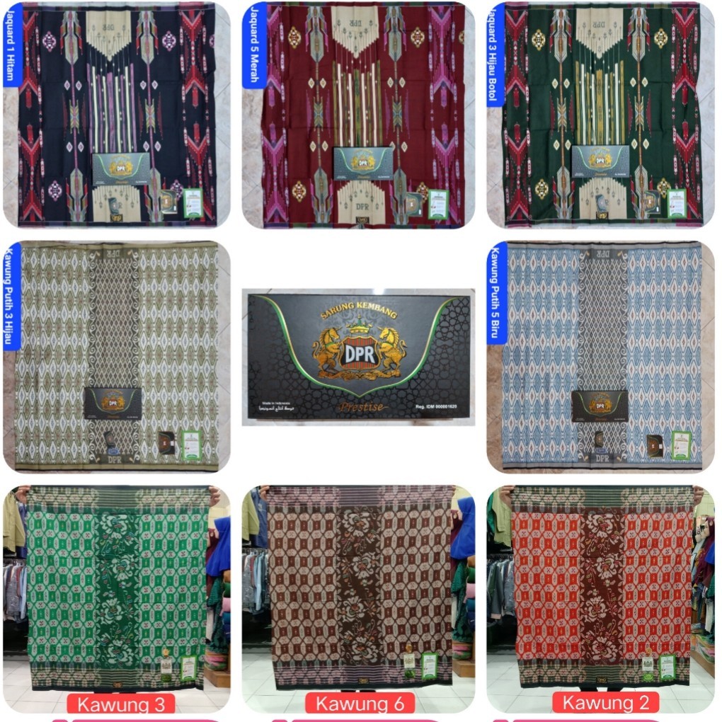 Sarung DPR Prestise Prima Trendy Kembang Kawung Kain Katun Motif Cakep
