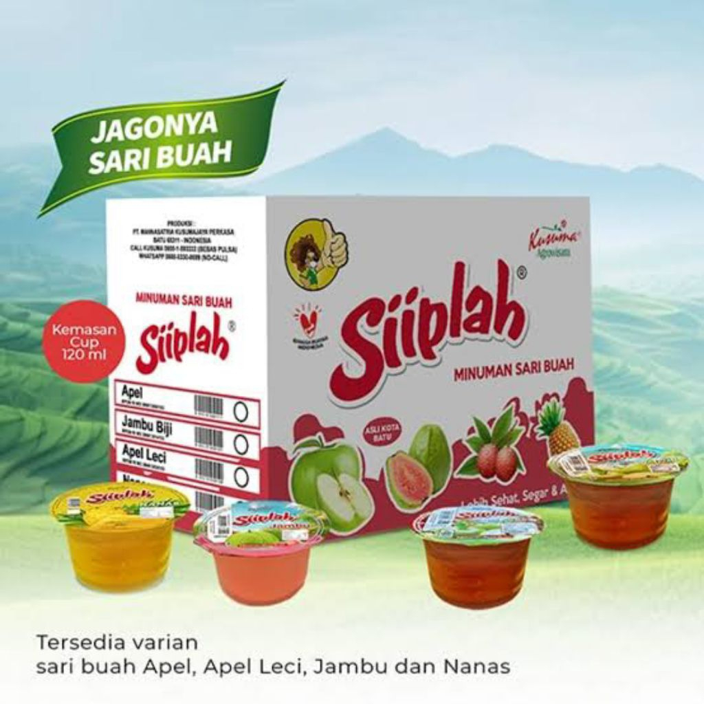 [1KARTON] Siiplah Minuman Sari Buah Rasa Apel Cup 120ml | Minuman Siiplah Sari Buah Paket 1 Karton 3