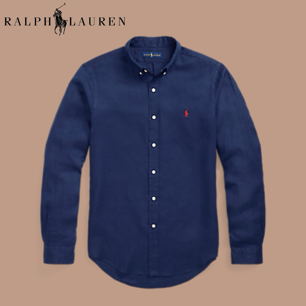 BNWT Polo Ralph Lauren Slim Fit Linen Shirt with QR Code