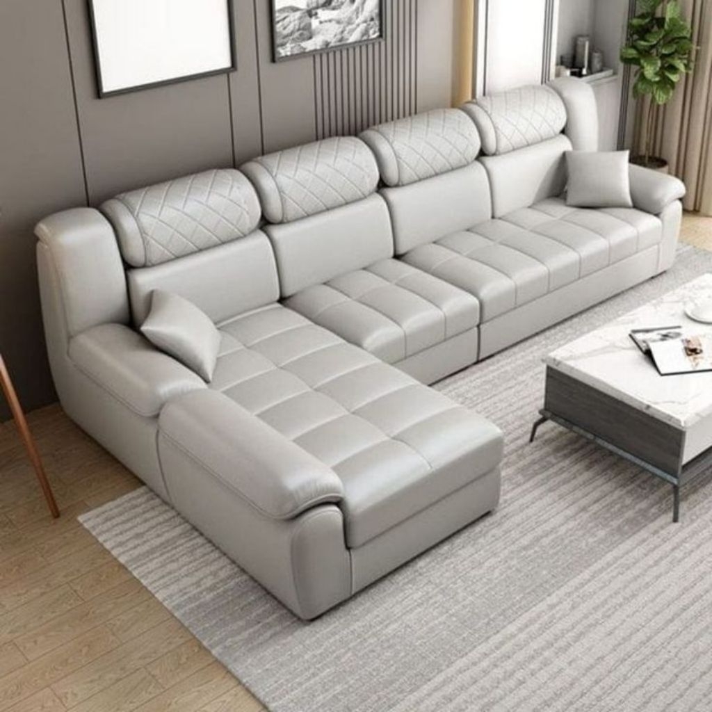 Sofa Sudut L - Sofa Ruang Tamu Minimalis - Sofa Kulit Super high class