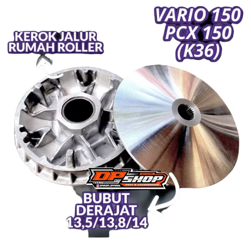 PULLY PULLEY VARIO 125 150 NEW RACING CUSTOM SUDUT 13,5 13,8 14 DERAJAT BAHAN ORIGINAL KEROK JALUR R