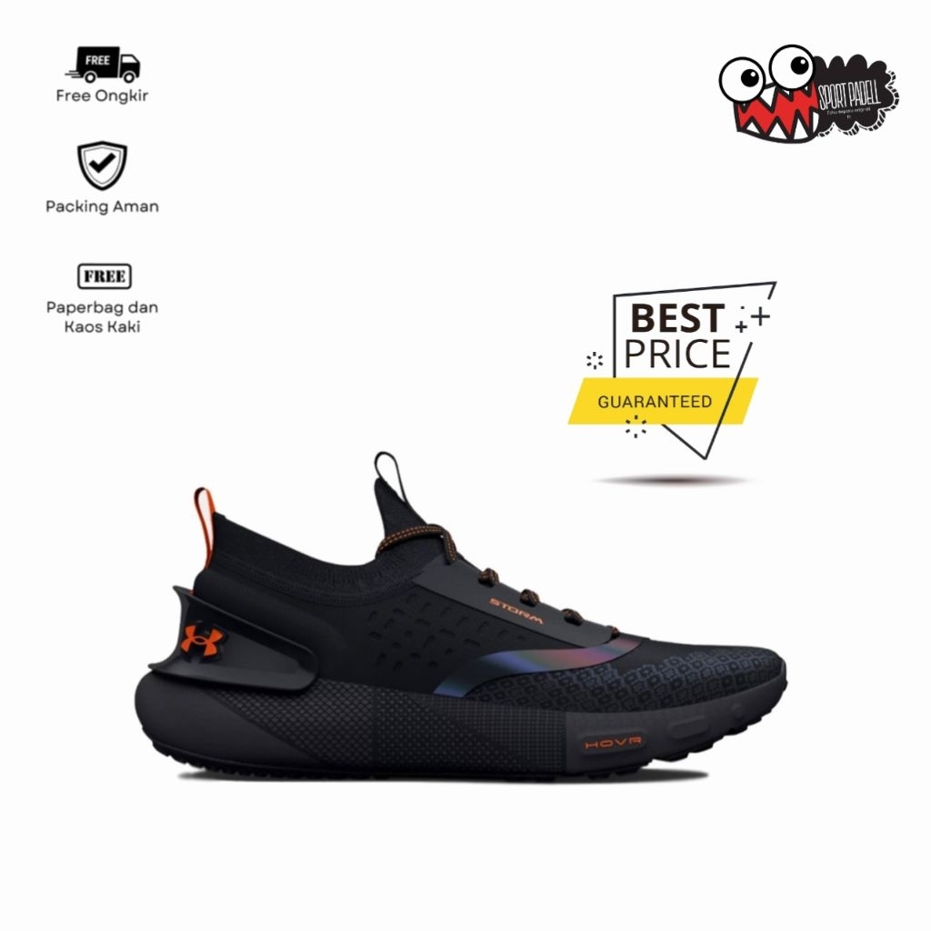 Sepatu Running UA Hovr Phantom 3 Strom Black/Orange Men's