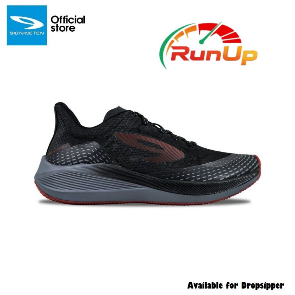 910 Nineten Haze 1.5 Sepatu Lari - Hitam/Abu/Merah