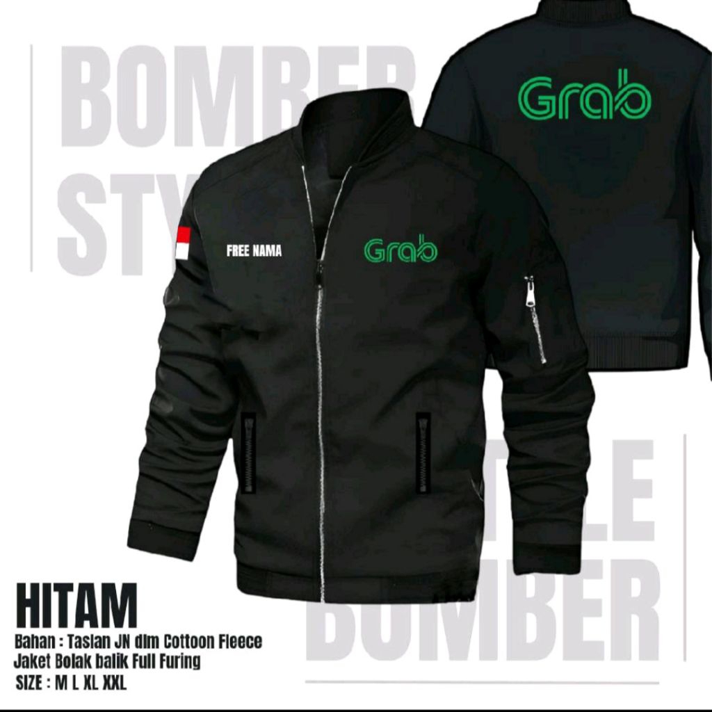 JAKET HIJAU G RAB FREE NAME