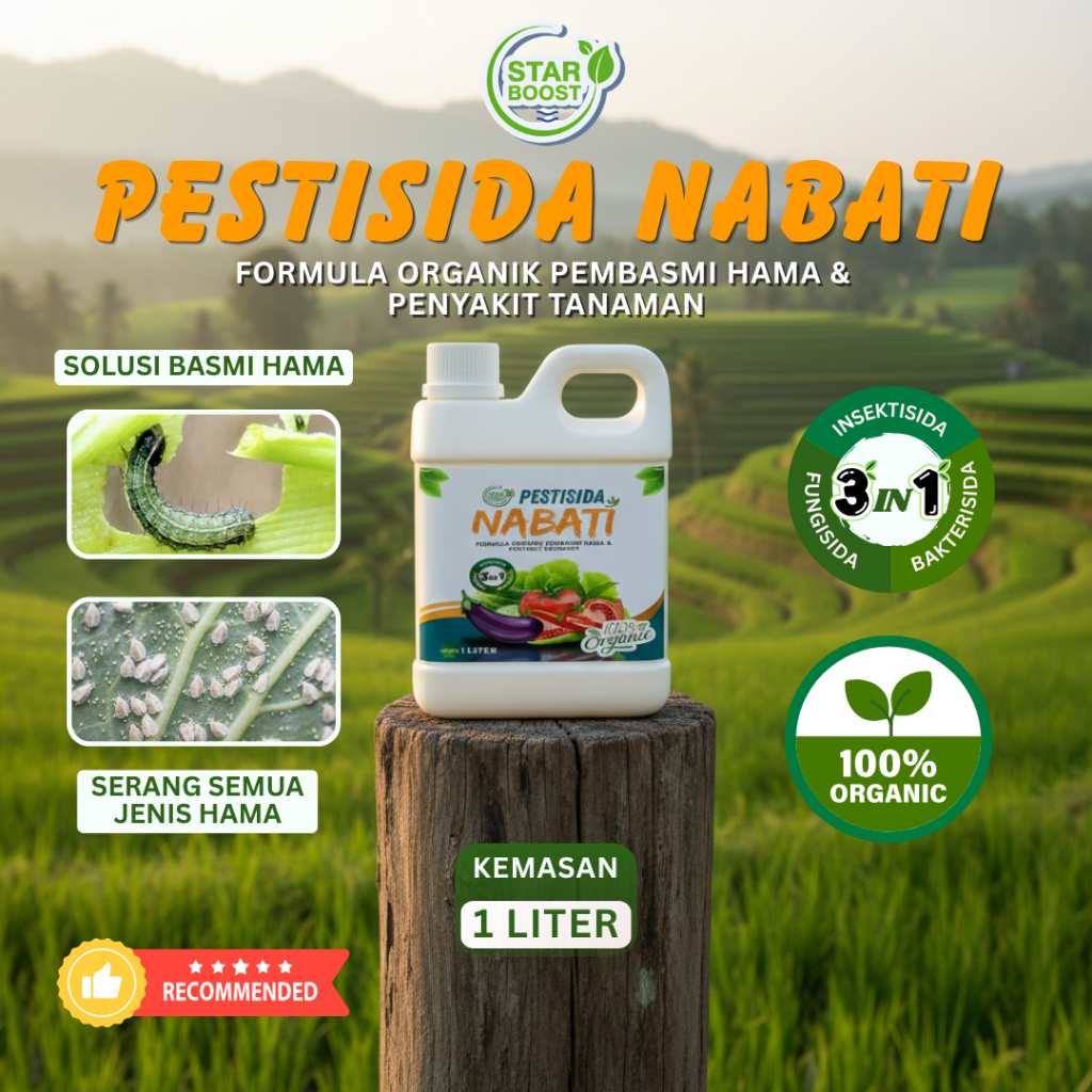 OBAT AMPUH HAMA ULAT PADI SUNDEP BELUK 1 LITER PESTISIDA NABATI - Obat Hama Padi, Atasi Hama Ulat Su