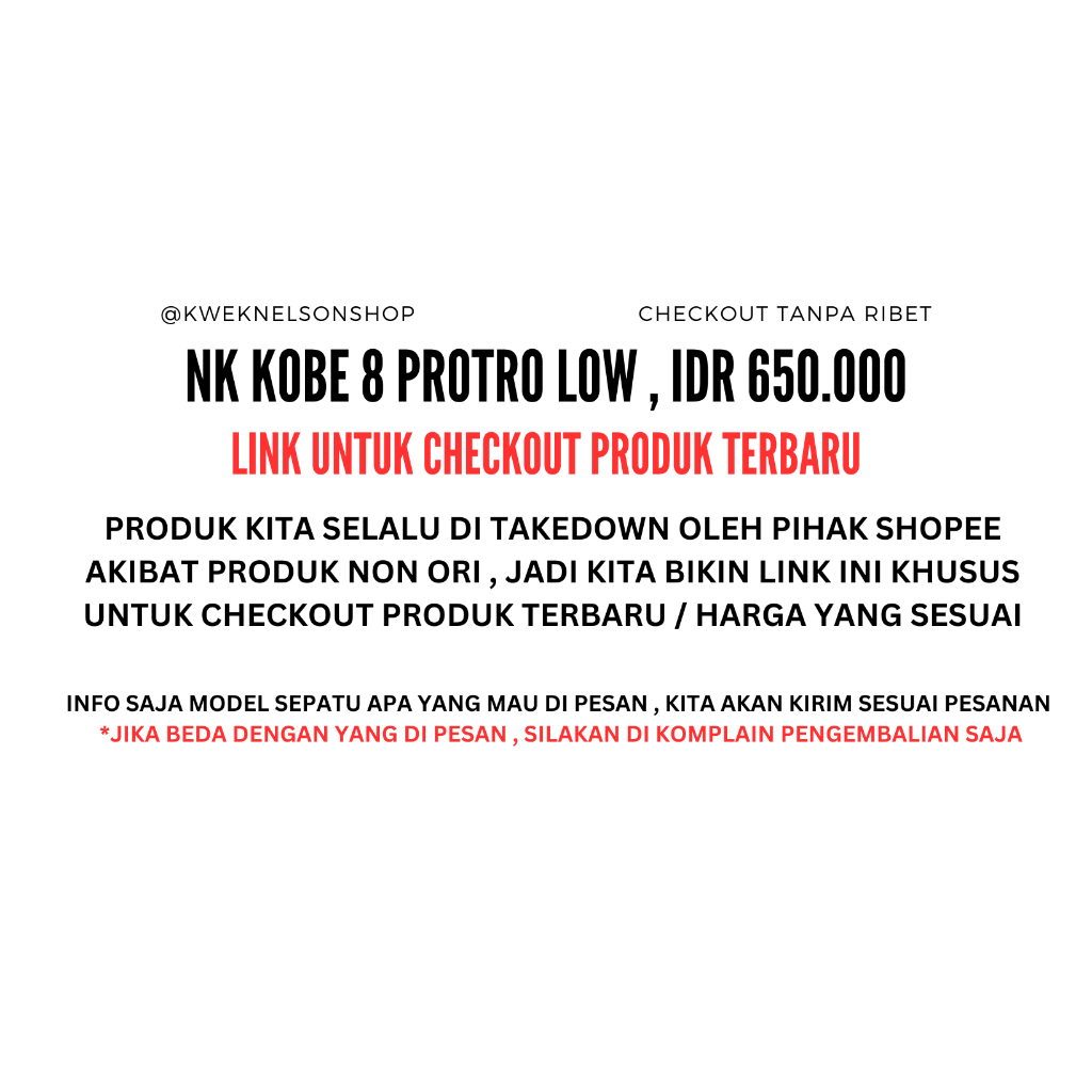 NK KOBE 8 PROTRO LOW SEPATU BASKET PREMIUM ORIGINAL