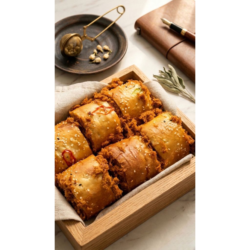 Roti gulung abon / Floss roll isi 6 / Abon gulung / Roti abon
