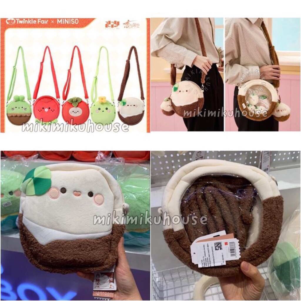 MINISO x TWINKLE FAIR Tas Selempang Plush Slingbag LADS Love & DeepSpace Boneka Succulent Bunny Wasa