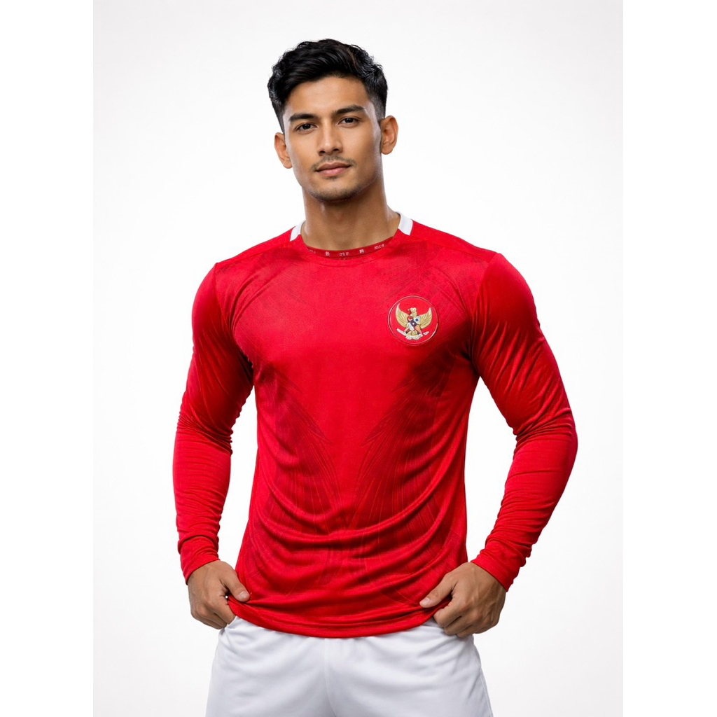 JERSEY TIMNAS INDONESIA HOME LENGAN PANJANG JERSEY INDONESIA HOME LS JERSEY BOLA BAJU BOLA JERSEY FU