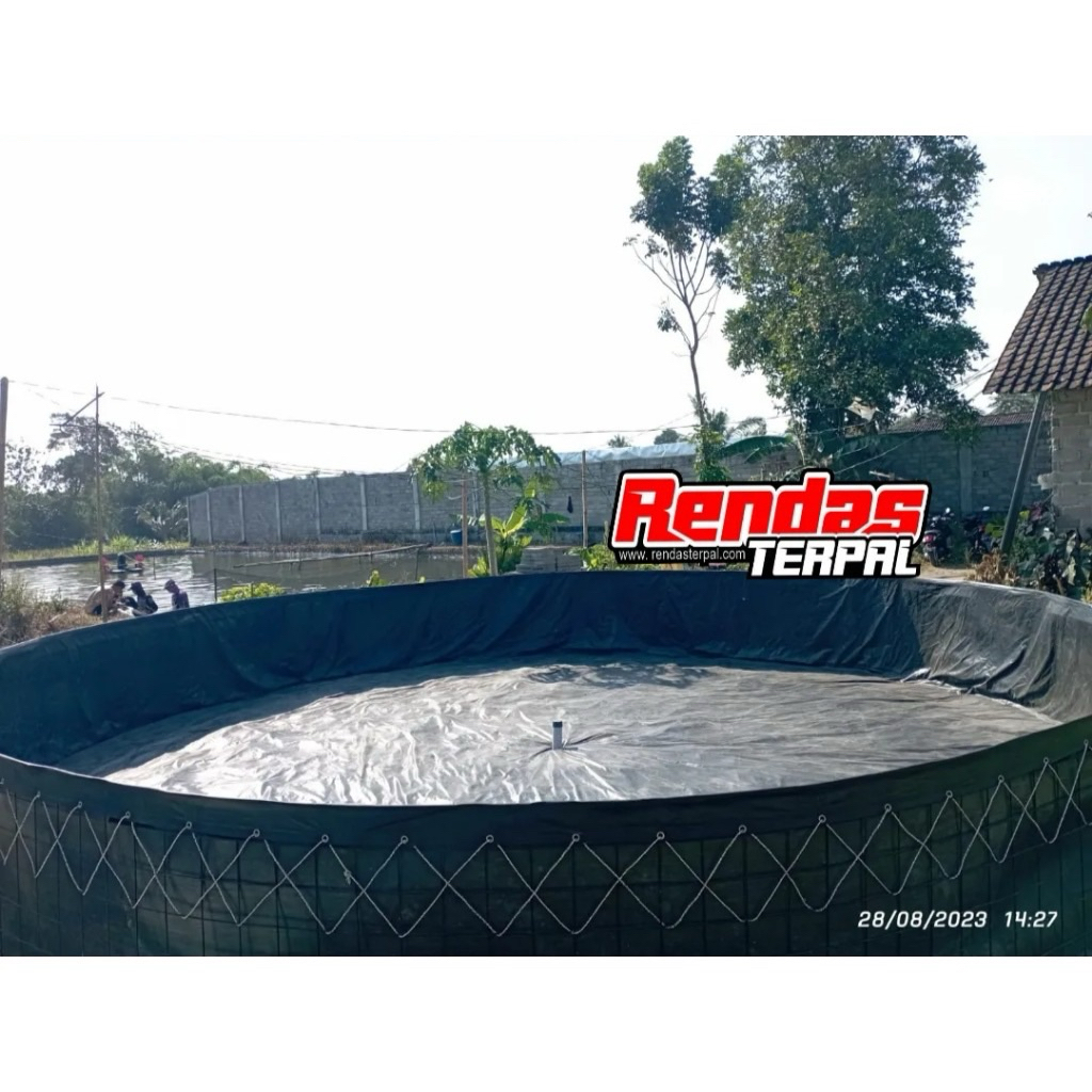 Kolam Terpal Bulat Fullset Orchid Diameter 7 Tinggi 1 (Wiremesh 6mm)