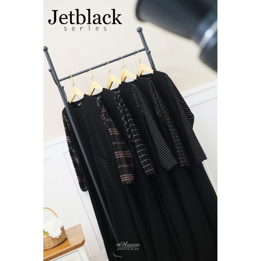 [ BISA COD ] ABAYA GAMIS ALHAURAA JETBLACK SERIES | BAHAN RAMADA | ABAYA GAMIS UMROH HAJI DAILY | BU
