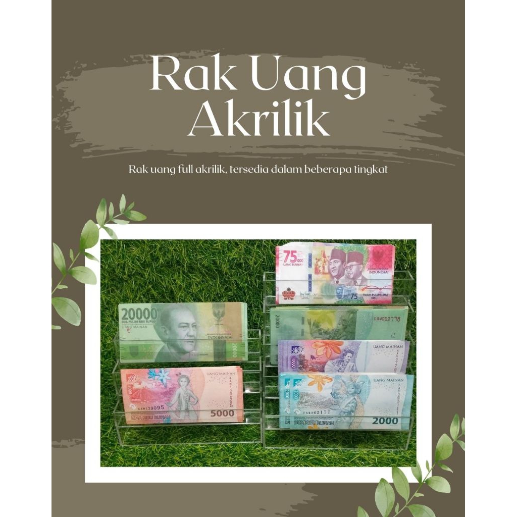 Rak Uang Akrilik | Display Akrilik Uang Tingkat | Aksesoris Seserahan