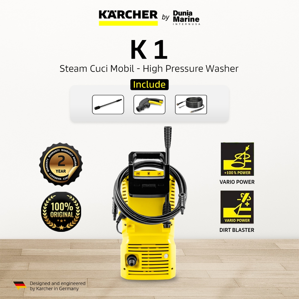 Karcher K 1 ID Steam Cuci Mobil High Pressure Washer