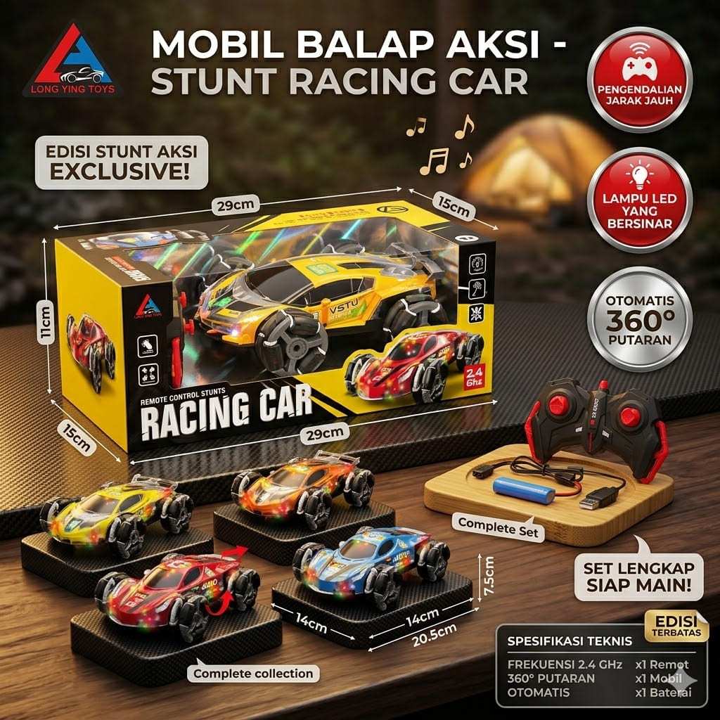 Mainan Mobil Remote Control Stunt Racing Car / Mainan Remote Control Drift Car Racing 2.4 GHz / Main