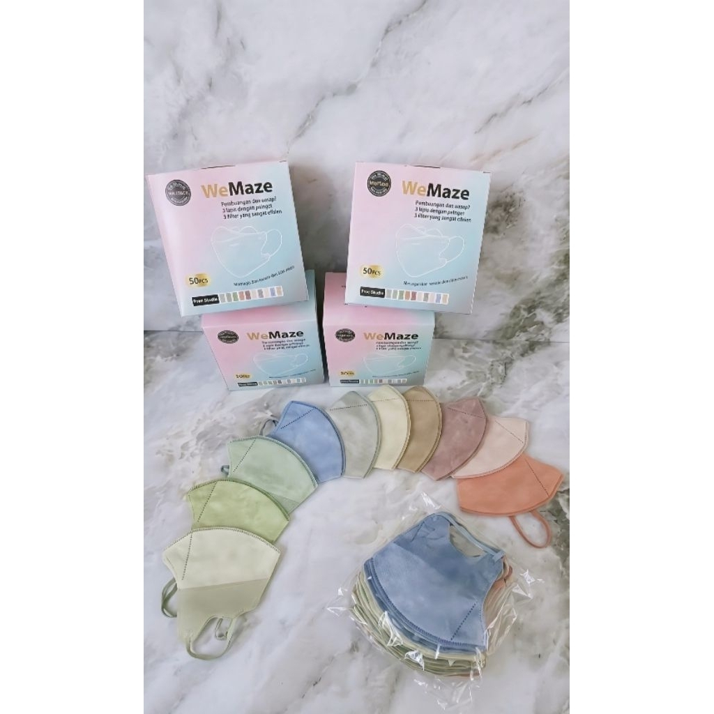 Masker ducbill 50 pcs warna warni 1 box