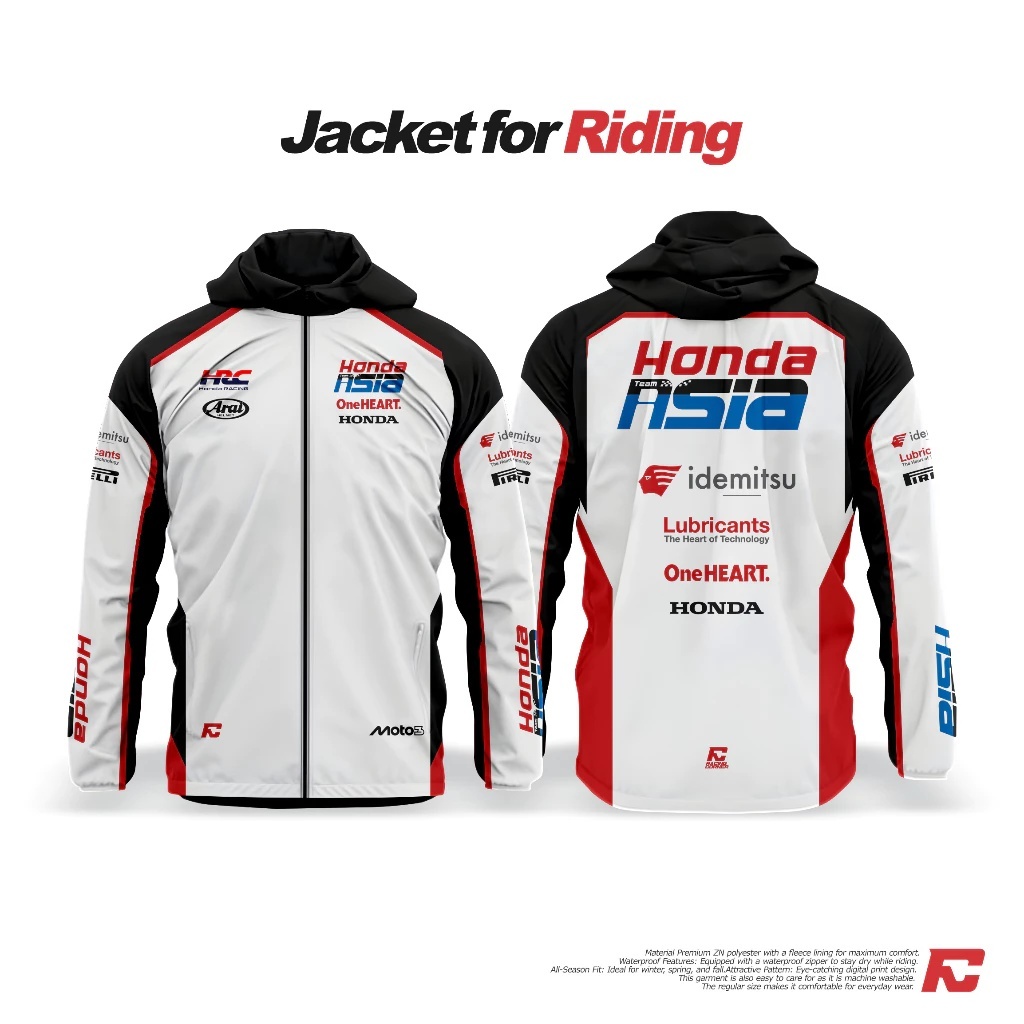 Jaket Motor Waterproof Livery Veda ega Pratama Moto3 Full Printing | Racing Corner