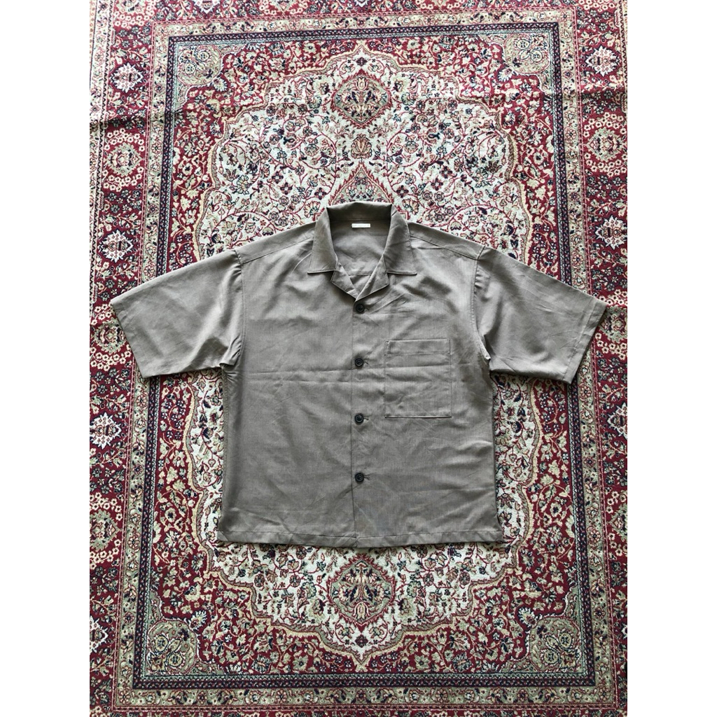 Kemeja Gu open collar oversize shirt Gu japan oversize shirt HI101