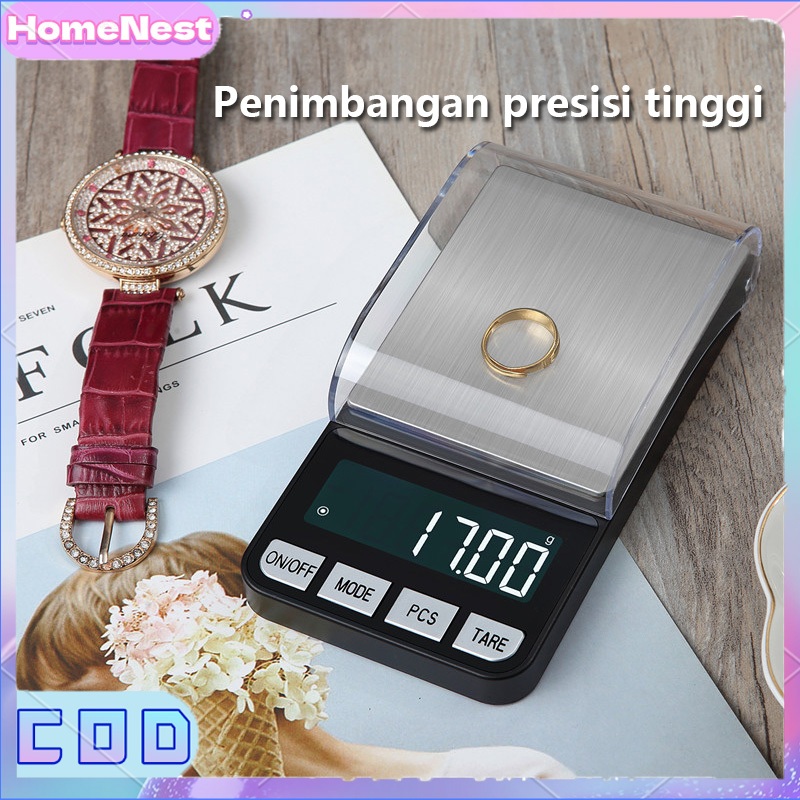Timbangan Emas 0.01 Gram Mini Digital Pocket Scale 500/0.01 Gram Timbangan Perhiasan Digital