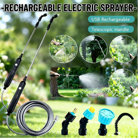 MEGA Semprotan Air Elektrik Tanaman Stik Sprayer Adjustable Nozzle DI cas / alat penyemprot taman