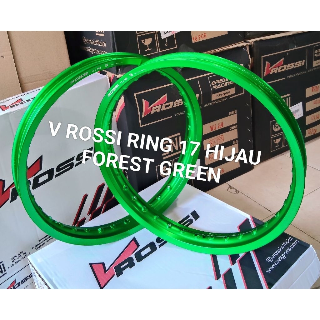 VELG/PELAK JARI JARI V ROSSI ORIGINAL RING 17 HIJAU FOREST GREEN UKURAN 140/140 DAN 160/160 ORIGINAL
