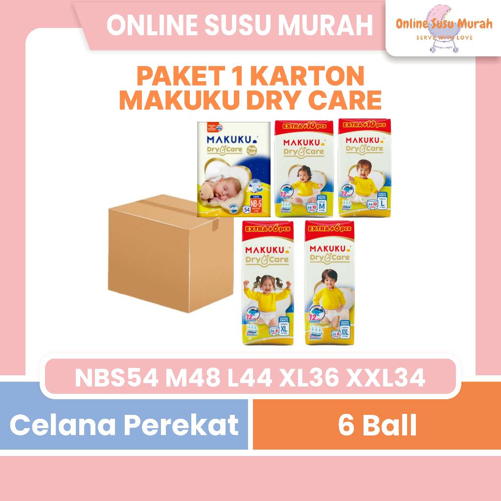 MAKUKU DRY CARE PAKET 1 KARTON 6 BALL TAPE NB-S 54 PANTS M 48 +10 L 44 +10 XL 36 +6 XXL 34 +6 PPKS