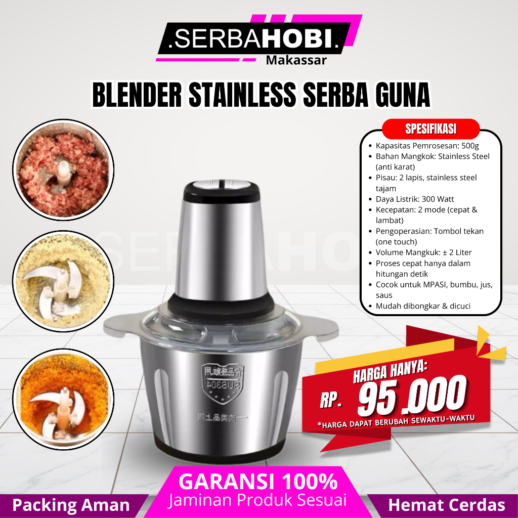 Blender Stainless Serbaguna / Blender Daging / Blender Kapsul
