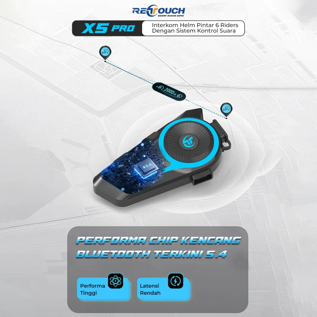 INTERCOM BLUTOOTH RETOUCH X5 PRO HEADSET INTERCOM RETOUCH X5 PRO